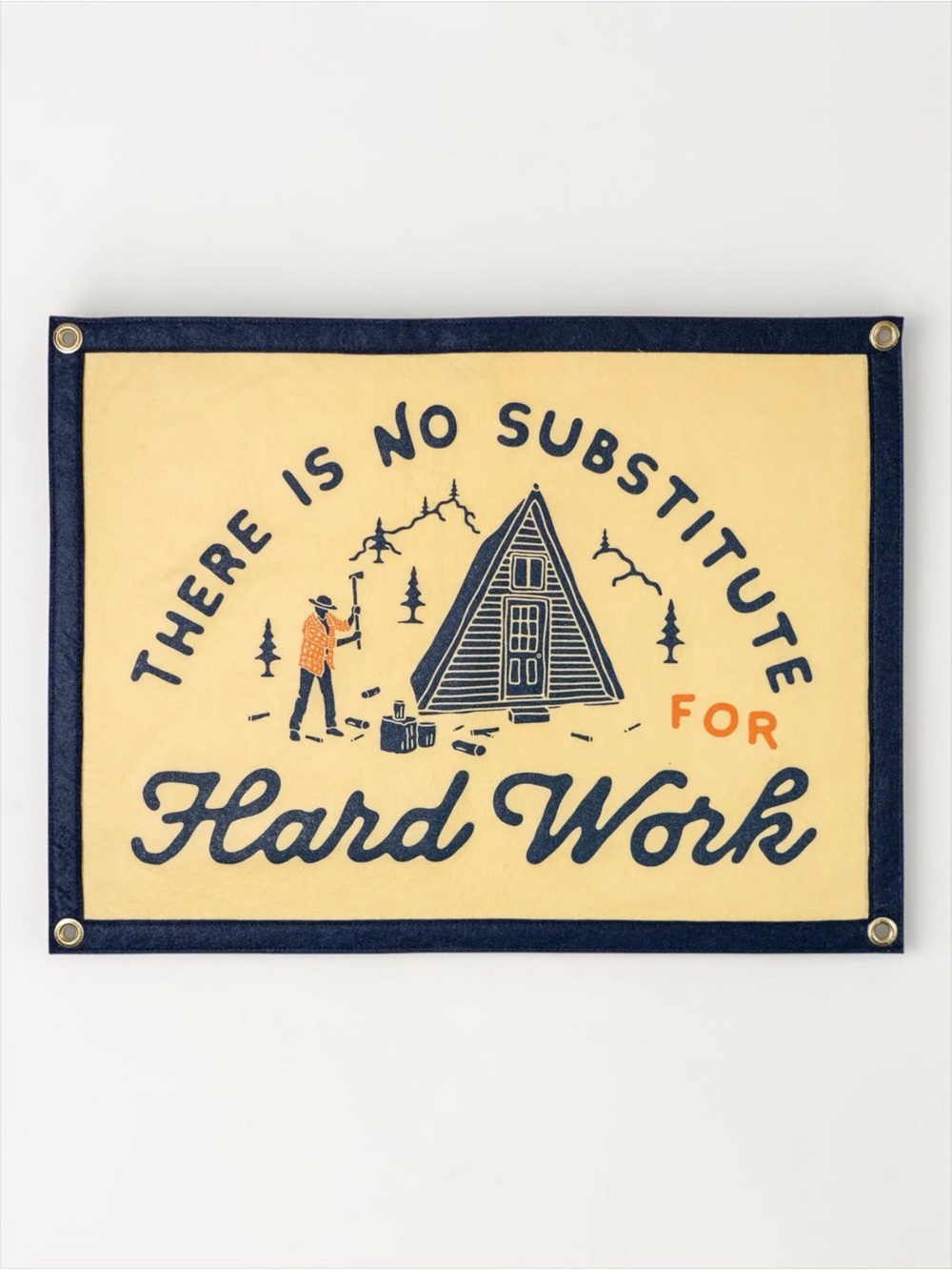 Oxford Pennant No Substitute for Hard Work Camp Flag 18x24 NWT